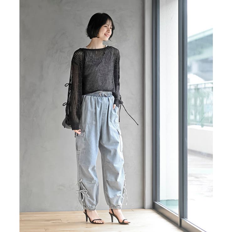 サイドリボンデニムカーゴパンツ | rps | 詳細画像29 