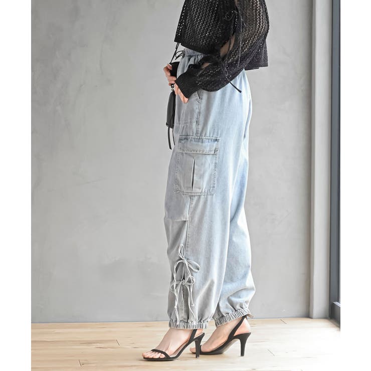 サイドリボンデニムカーゴパンツ | rps | 詳細画像30 