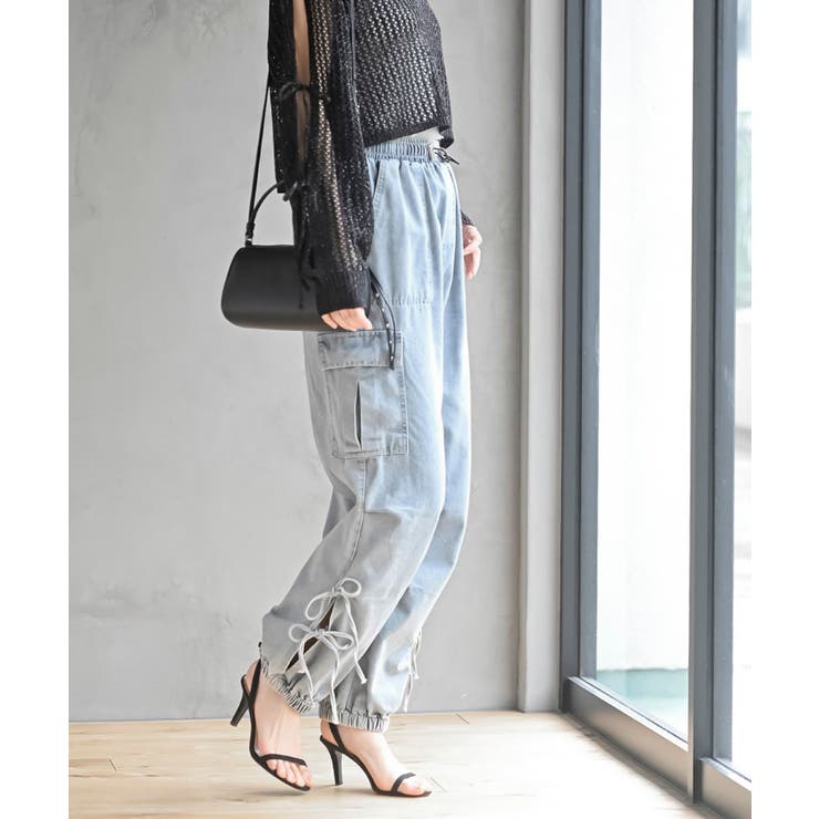 サイドリボンデニムカーゴパンツ[品番：RPSW0002814]｜rps