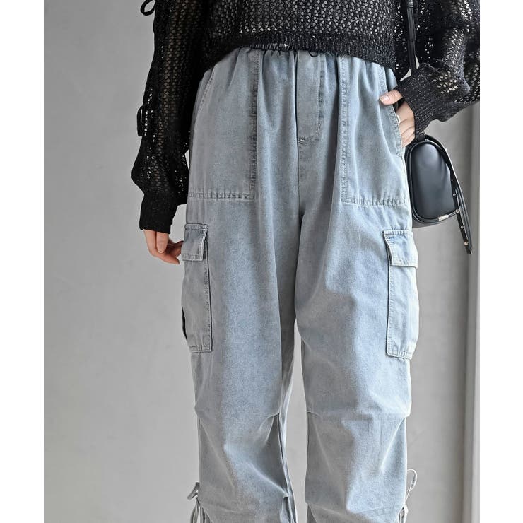 サイドリボンデニムカーゴパンツ | rps | 詳細画像33 
