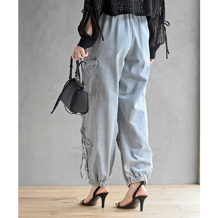 サイドリボンデニムカーゴパンツ | rps | 詳細画像35 