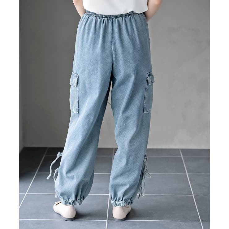 CORNERS カーゴパンツ ナイロンサイドリボンパンツ レディース