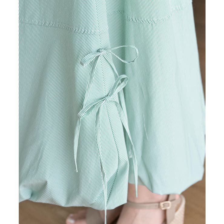 ストライプサイドリボンバルーンロングスカート | rps | 詳細画像10 