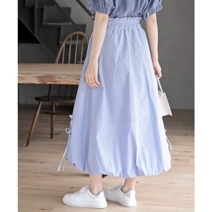 ストライプサイドリボンバルーンロングスカート | rps | 詳細画像17 