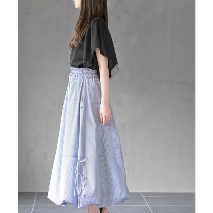 ストライプサイドリボンバルーンロングスカート | rps | 詳細画像22 