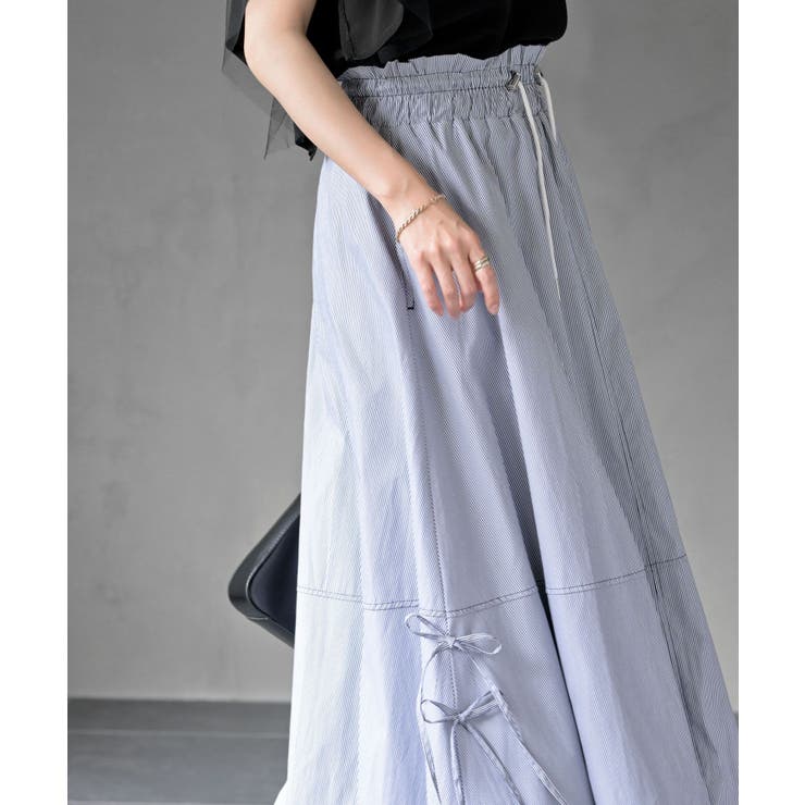 ストライプサイドリボンバルーンロングスカート | rps | 詳細画像24 