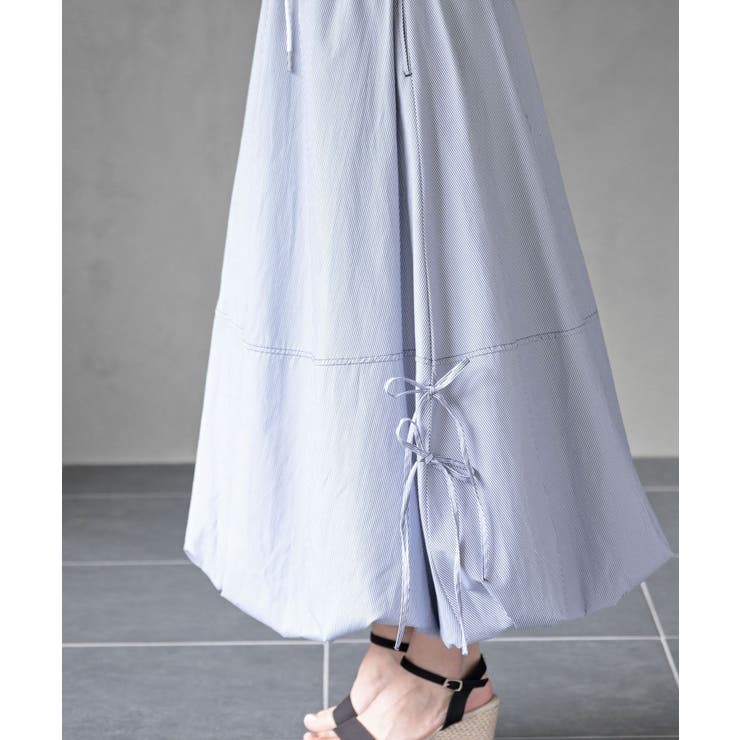 ストライプサイドリボンバルーンロングスカート | rps | 詳細画像26 