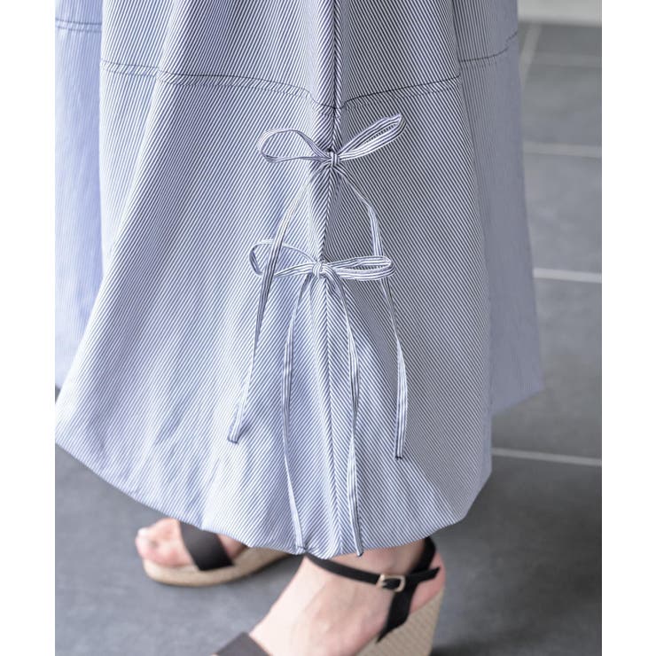 ストライプサイドリボンバルーンロングスカート | rps | 詳細画像27 