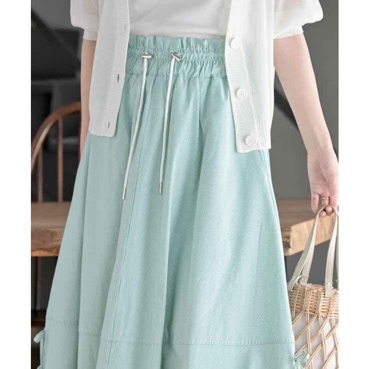 ストライプサイドリボンバルーンロングスカート | rps | 詳細画像6 