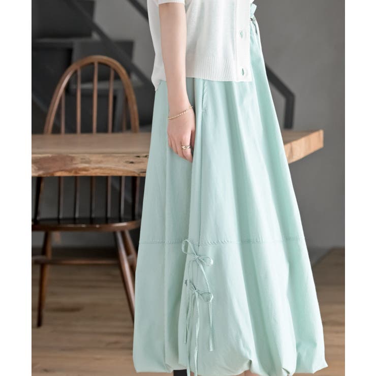 ストライプサイドリボンバルーンロングスカート | rps | 詳細画像7 