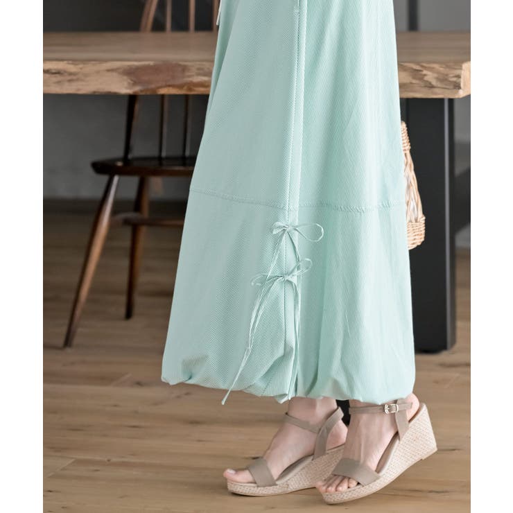 ストライプサイドリボンバルーンロングスカート | rps | 詳細画像9 