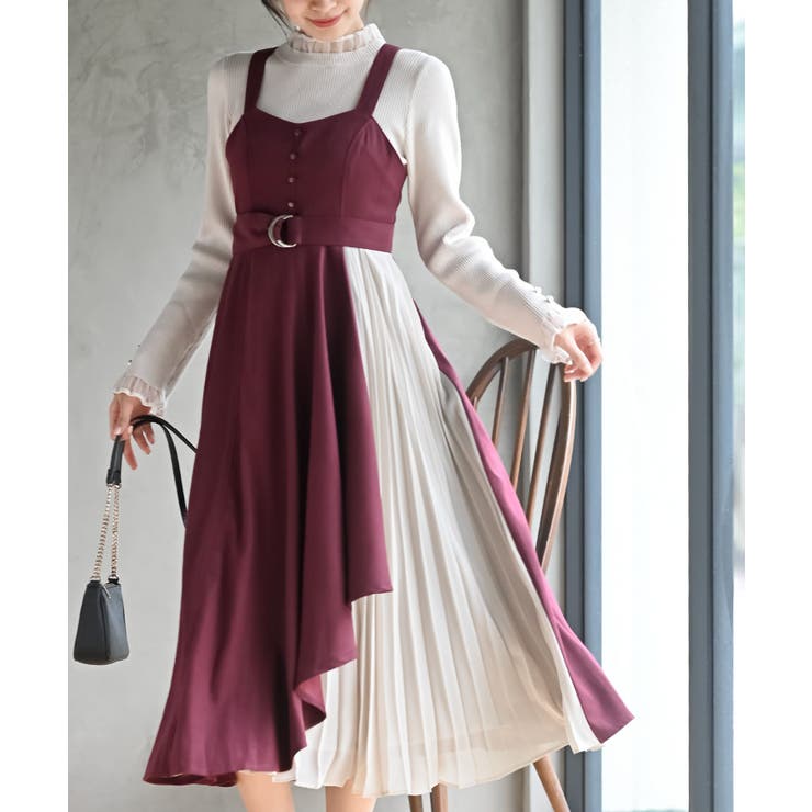 シフォンプリーツ切替Sスウェードジャンドレ[品番：RPSW0001993]｜rps