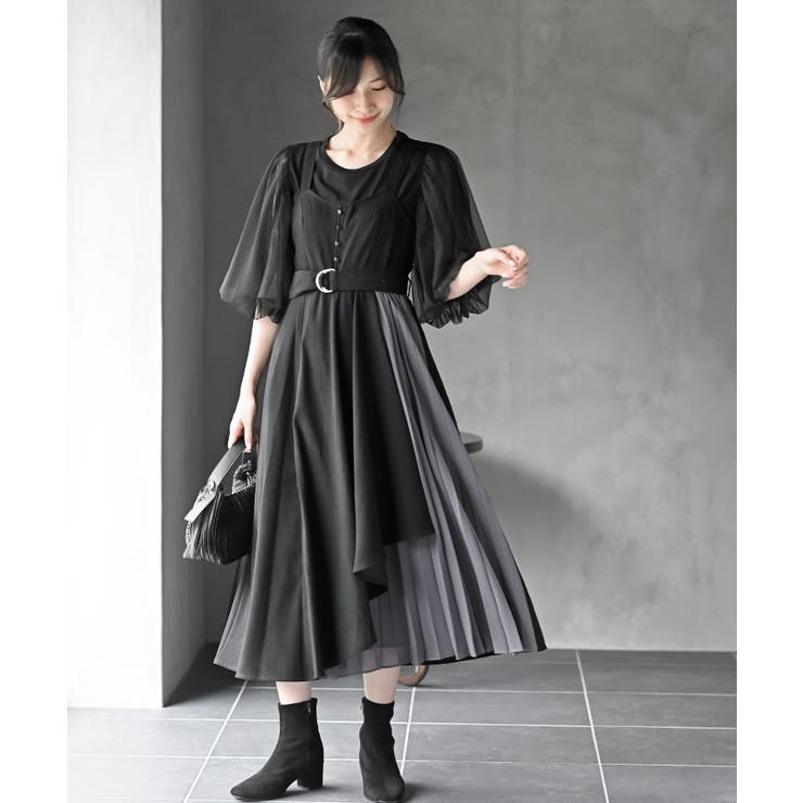 シフォンプリーツ切替Ｓスウェードジャンドレ | rps | 詳細画像10 