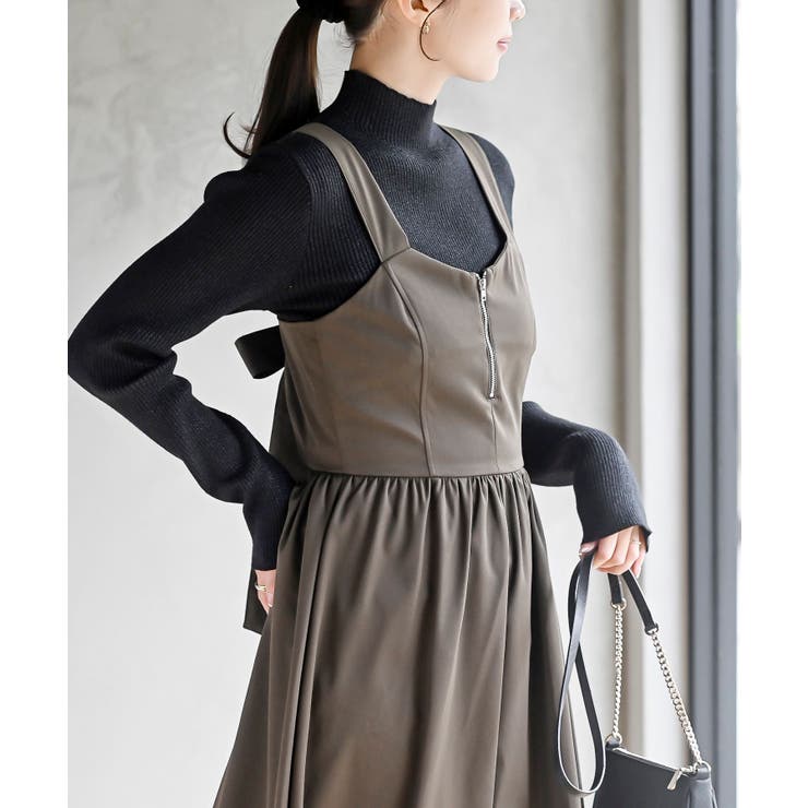 バックリボンフロントZIPジャンスカ[品番：RPSW0002957]｜rps