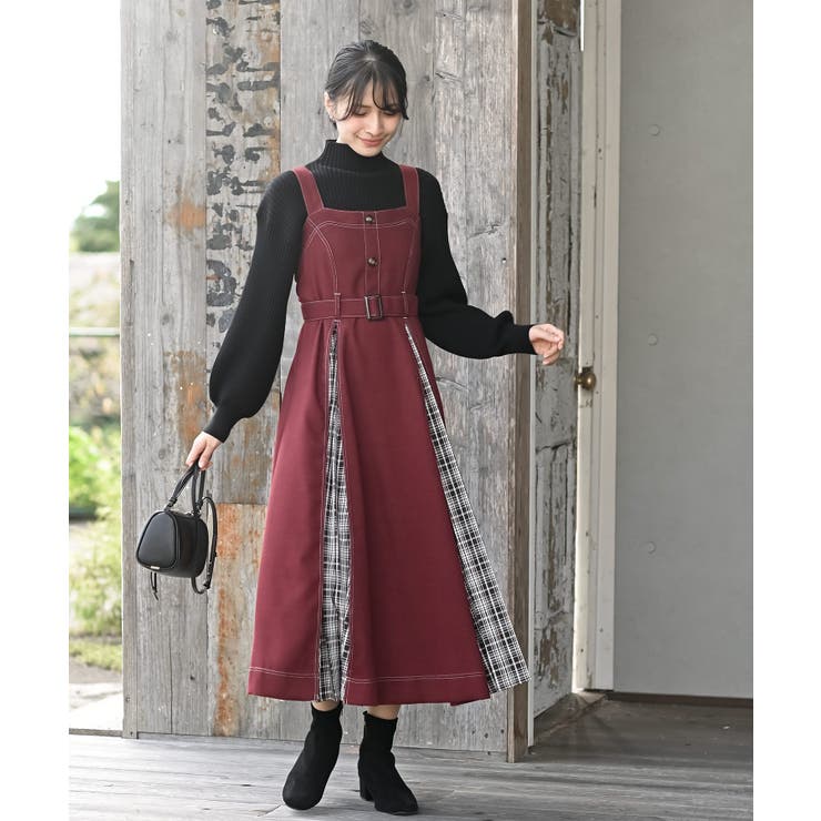 チェックプリーツ切替ジャンドレ | rps | 詳細画像2 