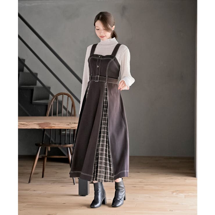 チェックプリーツ切替ジャンドレ | rps | 詳細画像20 