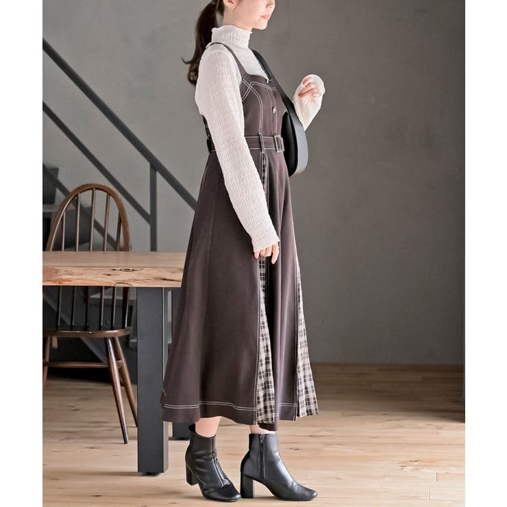 チェックプリーツ切替ジャンドレ | rps | 詳細画像23 