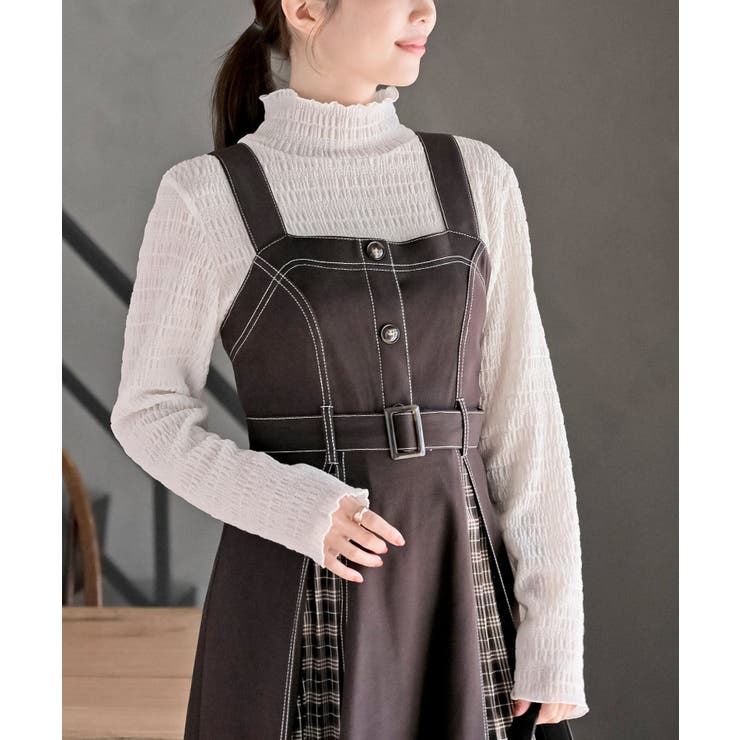 チェックプリーツ切替ジャンドレ | rps | 詳細画像24 