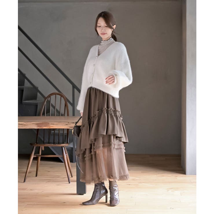 チュールフリル切替アシメトリースカート | rps | 詳細画像18 