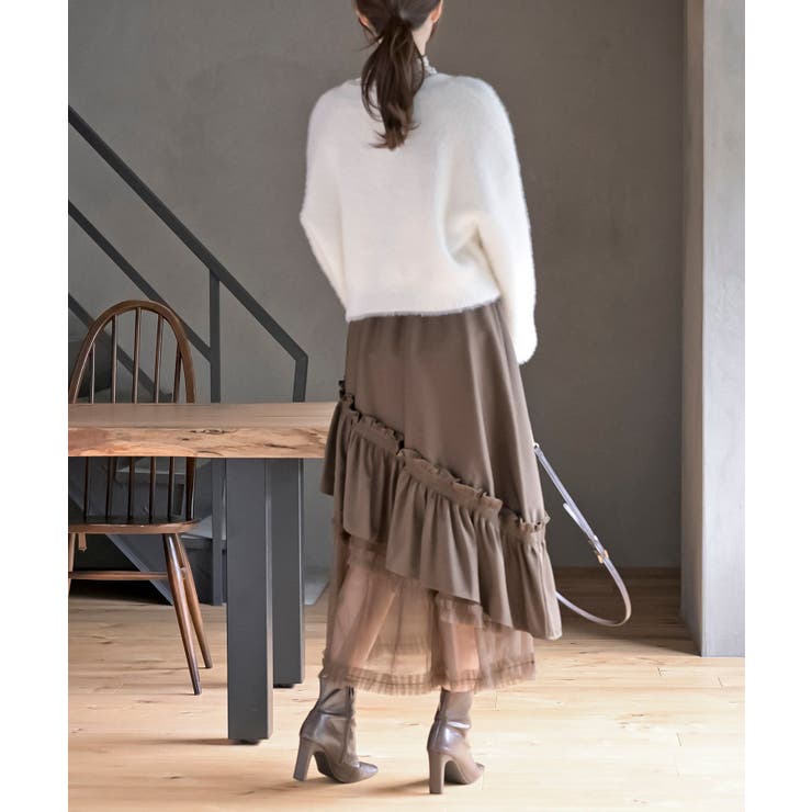 チュールフリル切替アシメトリースカート | rps | 詳細画像20 