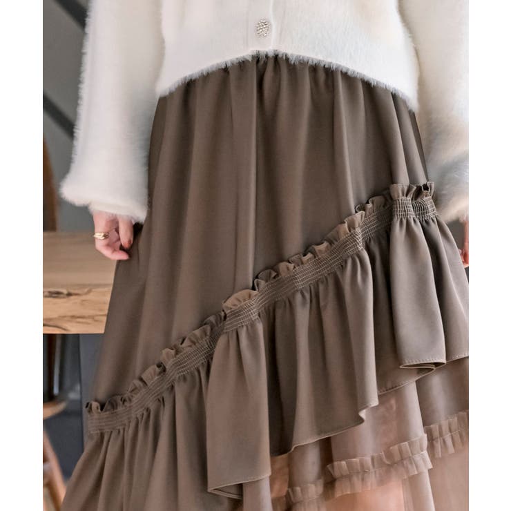 チュールフリル切替アシメトリースカート | rps | 詳細画像22 