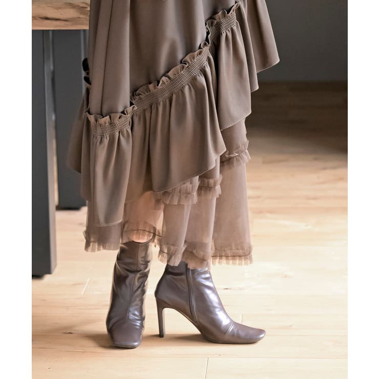 チュールフリル切替アシメトリースカート | rps | 詳細画像25 