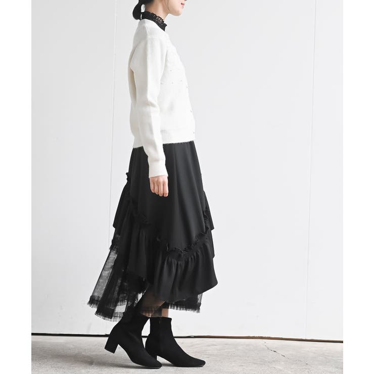 チュールフリル切替アシメトリースカート | rps | 詳細画像5 