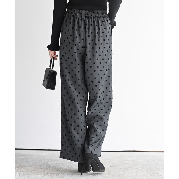 フロッキードットワイドパンツ[品番：RPSW0003277]｜rps（アールピーエス）のレディースファッション通販｜SHOPLIST（ショップリスト）