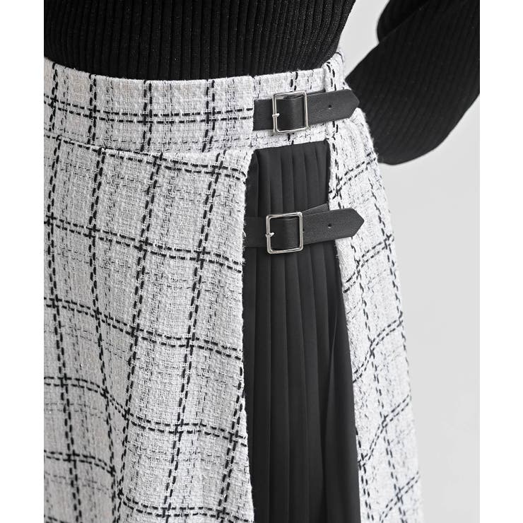 ツィードチェック×プリーツ切替スカート | rps | 詳細画像10 