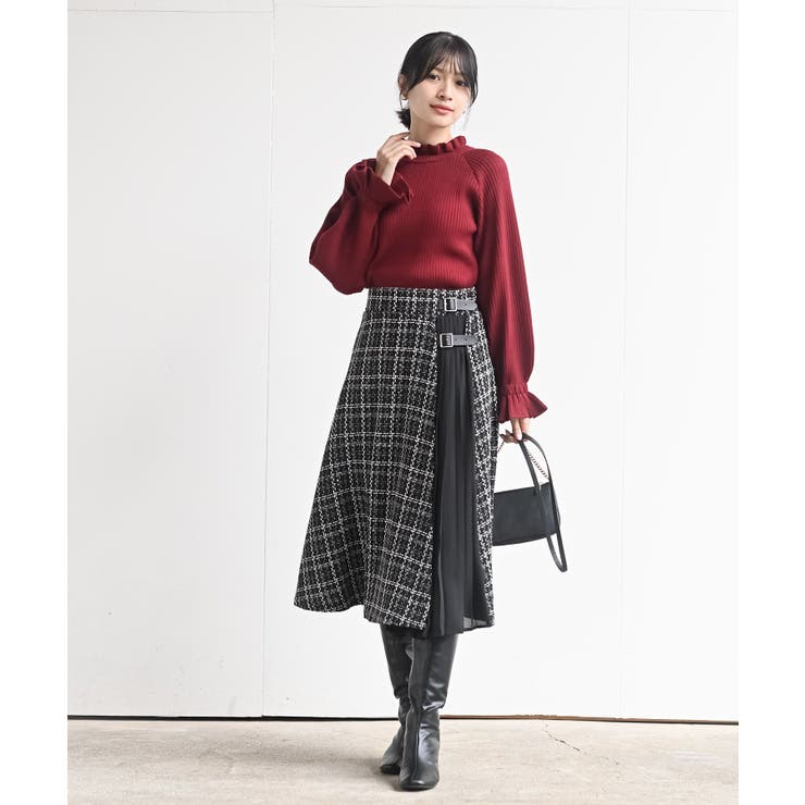 ツィードチェック×プリーツ切替スカート | rps | 詳細画像12 