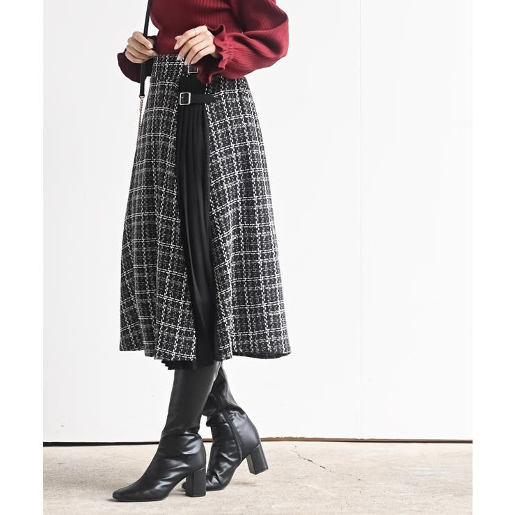 ツィードチェック×プリーツ切替スカート | rps | 詳細画像13 