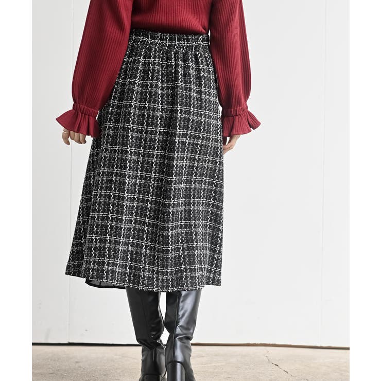 ツィードチェック×プリーツ切替スカート | rps | 詳細画像18 