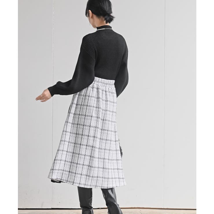ツィードチェック×プリーツ切替スカート | rps | 詳細画像4 