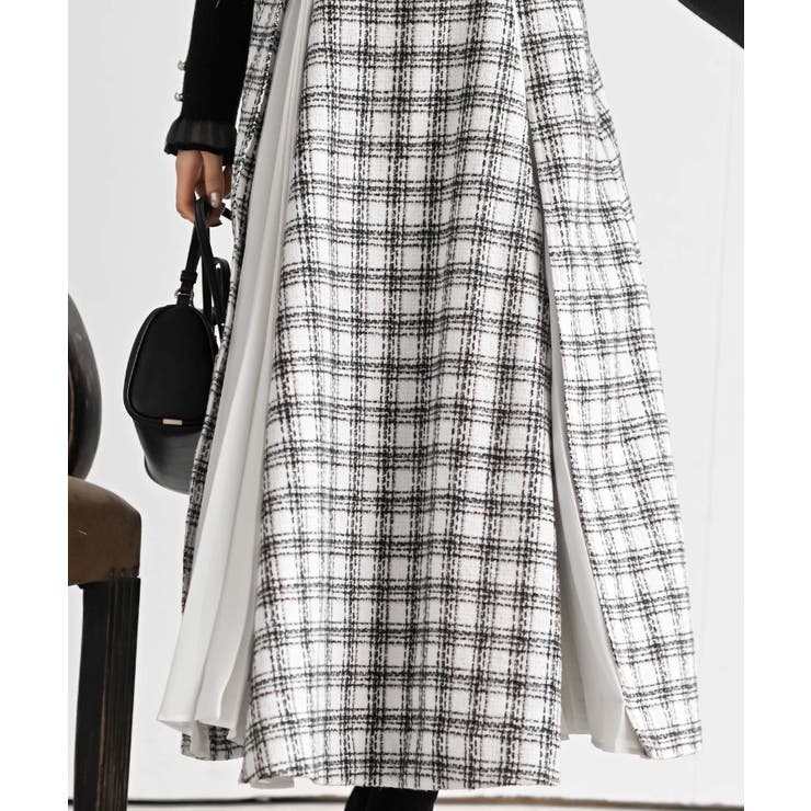 シフォンプリーツ切替ツィードジャンドレ | rps | 詳細画像10 