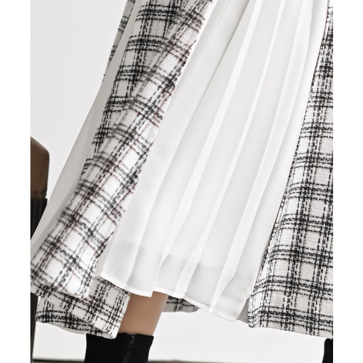 シフォンプリーツ切替ツィードジャンドレ | rps | 詳細画像11 