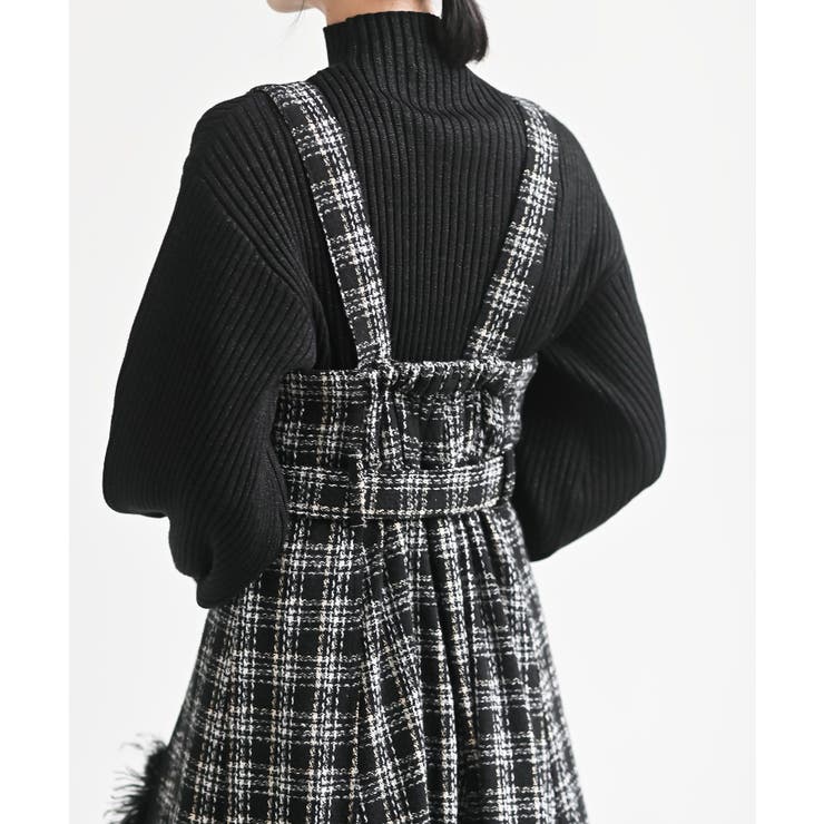 シフォンプリーツ切替ツィードジャンドレ | rps | 詳細画像19 