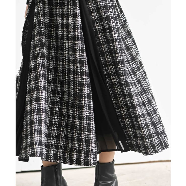 シフォンプリーツ切替ツィードジャンドレ | rps | 詳細画像21 