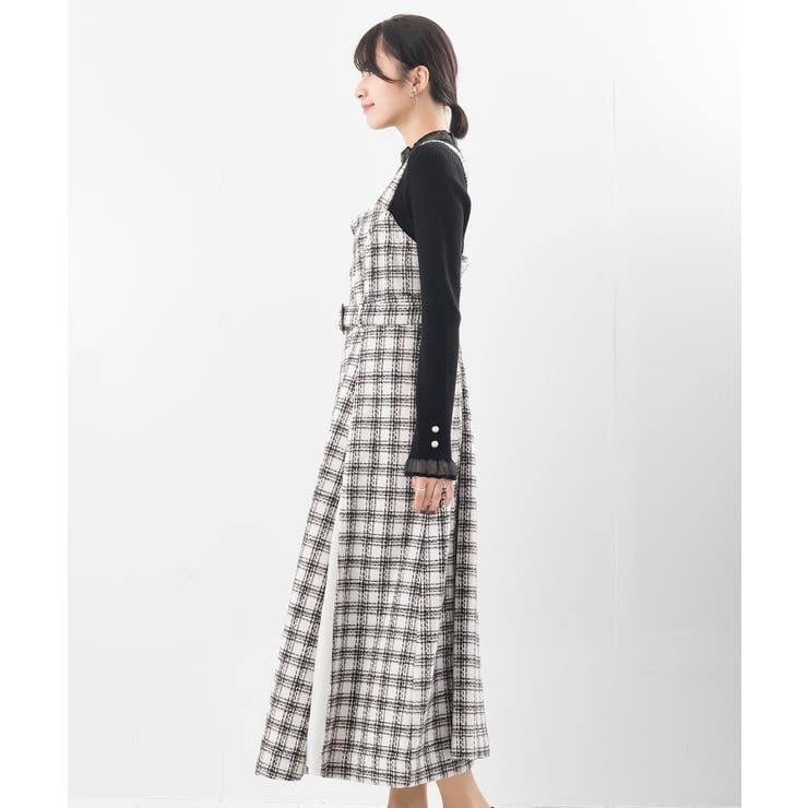 シフォンプリーツ切替ツィードジャンドレ | rps | 詳細画像22 