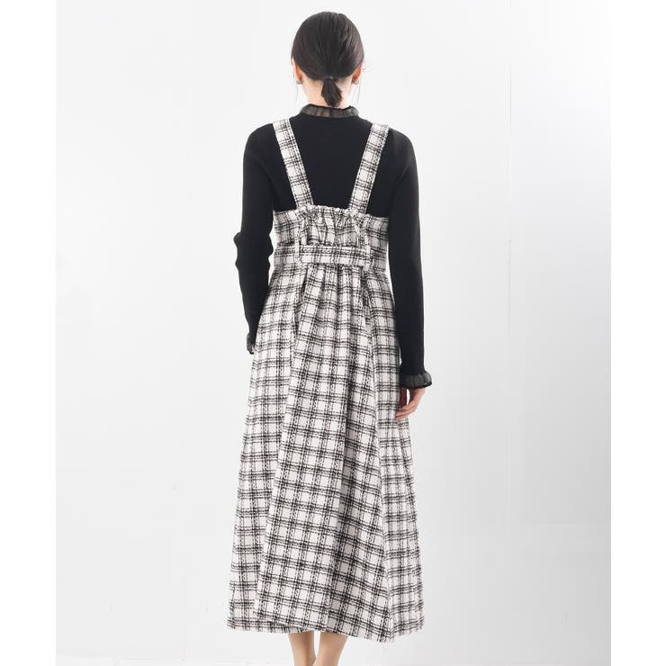 シフォンプリーツ切替ツィードジャンドレ | rps | 詳細画像23 