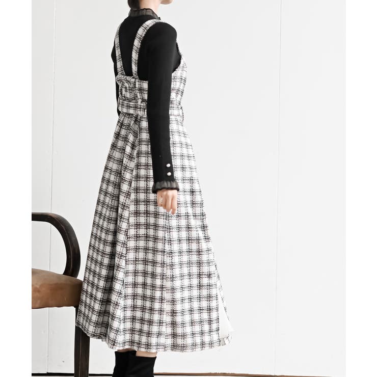 シフォンプリーツ切替ツィードジャンドレ | rps | 詳細画像3 