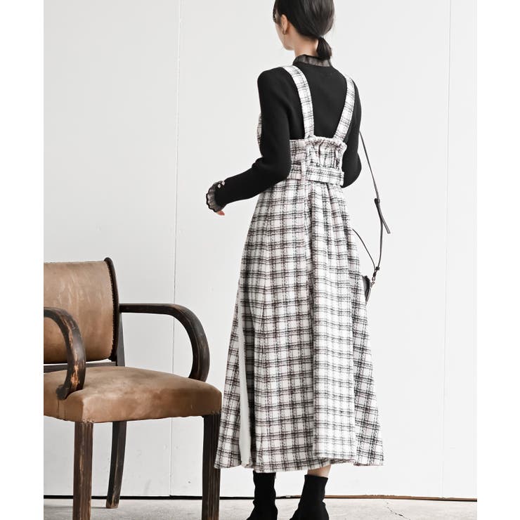 シフォンプリーツ切替ツィードジャンドレ | rps | 詳細画像4 