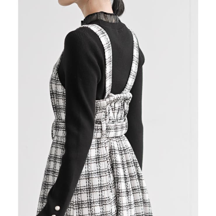 シフォンプリーツ切替ツィードジャンドレ | rps | 詳細画像7 