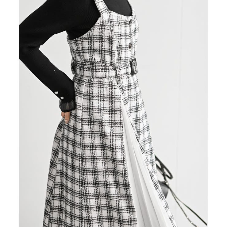 シフォンプリーツ切替ツィードジャンドレ | rps | 詳細画像9 