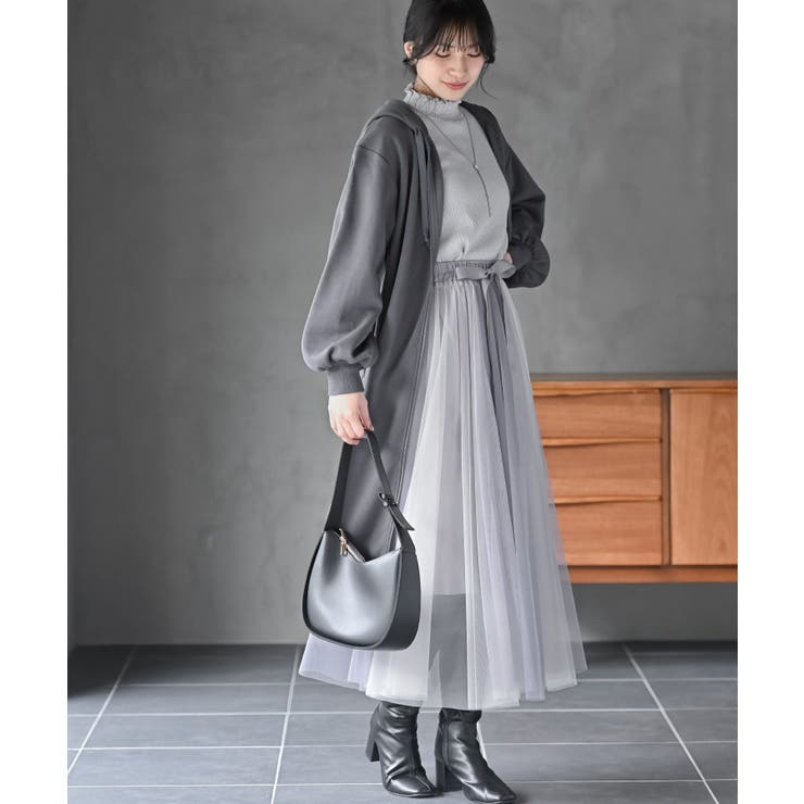 ウエストリボンチュール配色ロングスカート | rps | 詳細画像11 