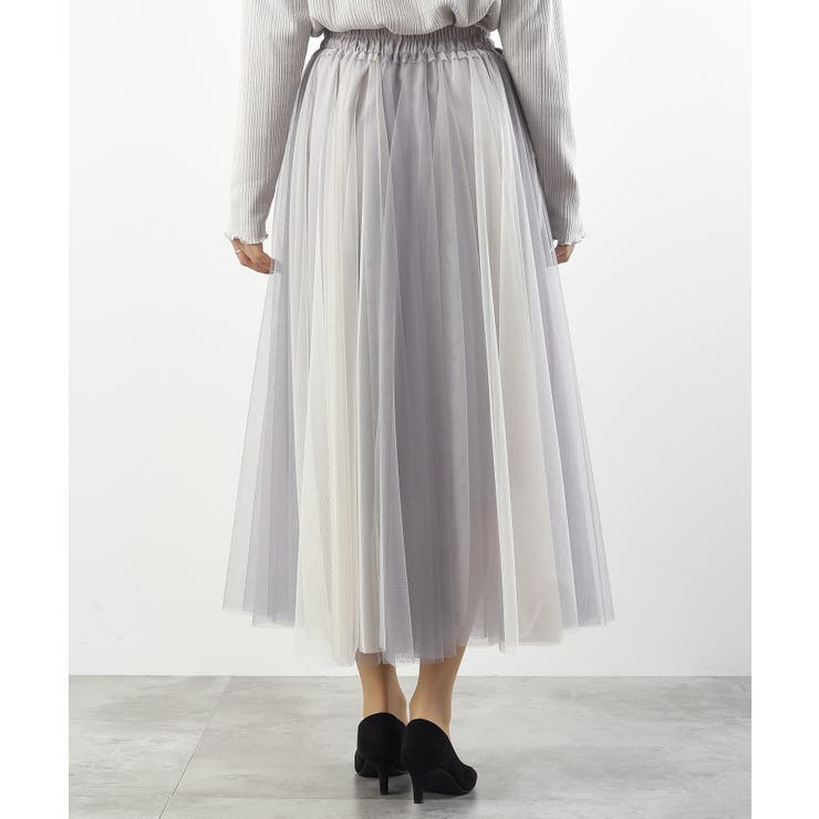 ウエストリボンチュール配色ロングスカート | rps | 詳細画像29 