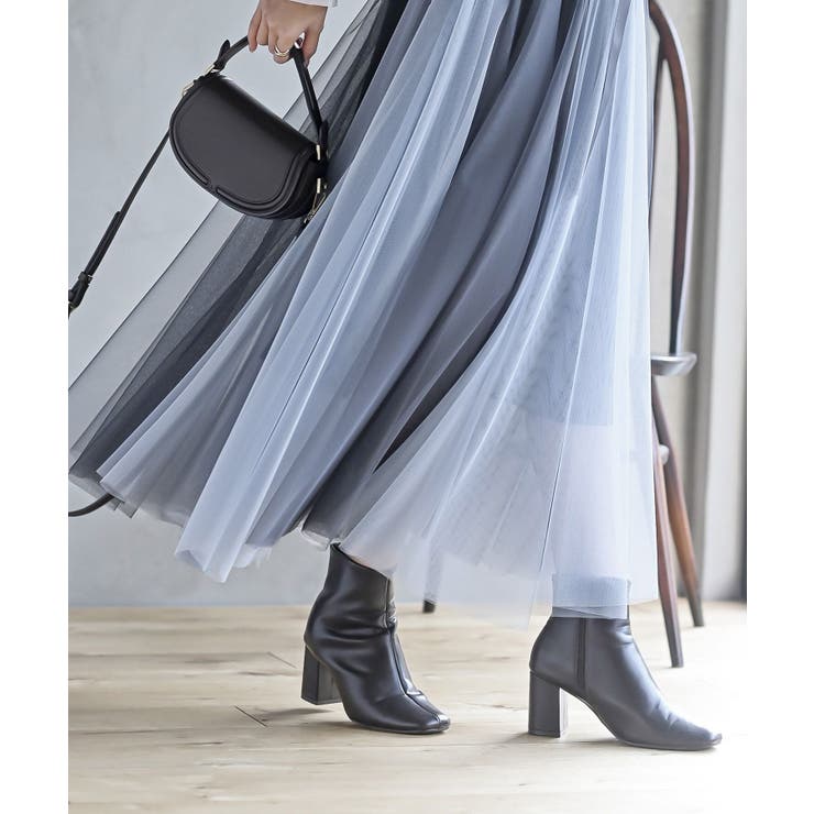 ウエストリボンチュール配色ロングスカート | rps | 詳細画像35 