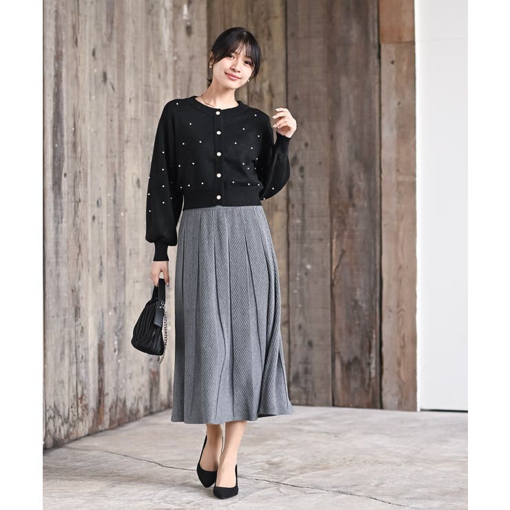 縦柄ニットフレアースカート | rps | 詳細画像2 