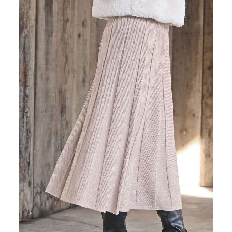縦柄ニットフレアースカート | rps | 詳細画像24 