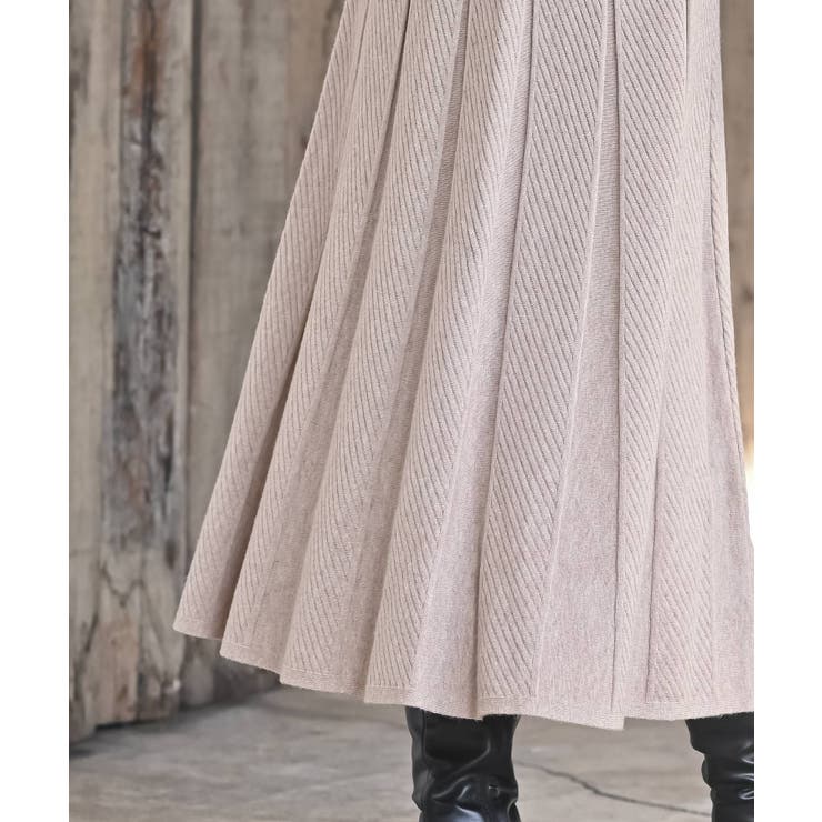縦柄ニットフレアースカート | rps | 詳細画像26 