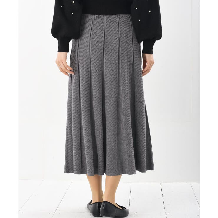 縦柄ニットフレアースカート | rps | 詳細画像28 